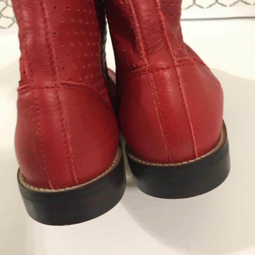 Gudrun Sjoden Red Perforated Women's Ankle Boots - Size 41 - Picture 6 of 9